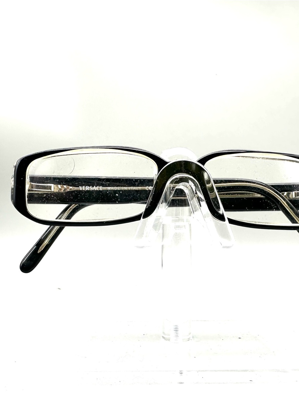 Versace Mod 3004 Black Rectangular Eyeglasses Frames Medusa Logo Italy 52-16-140